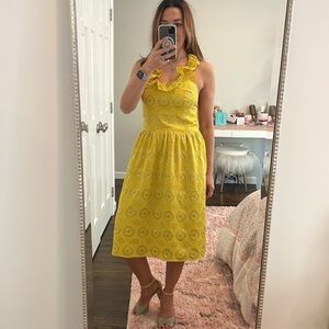Lauren Moffatt Yellow Silk Dress